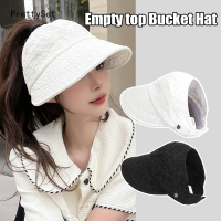 Prettyset】หมวกชายหาดโดม Topi Bucket ปีกกว้างของผู้หญิงหมวกว่างเปล่าสีทึบใหม่สำหรับฤดูร้อน