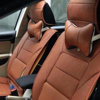 1pcs PVC Leather Breathable Mesh Auto Car Neck Rest Universal Car Neck Pillows Headrest Cushion Car Interior Accessories Seat Cushions