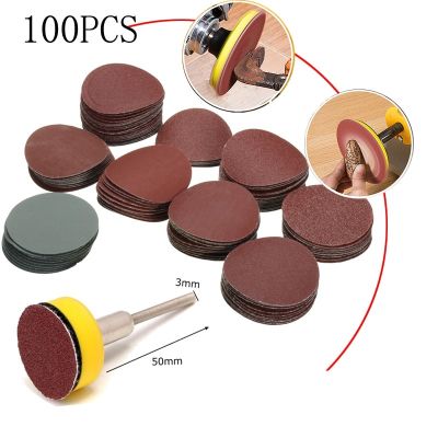 100 Pcs Set 1 Inch Wet&amp;Dry Sandpaper Sanding Disc Hook loop With Sanding Pad For Car headlight Repair Wood Glass Stone Sanding