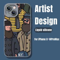 MFD Tide brand Artist designs phone case for iphone 14 14plus 14pro 14promax 13 13pro 13promax interesting and creative graffiti of a bearded man 12 12pro 12promax 11 11promax High quality liquid silicone soft casing x xr xsmax 3 Styles