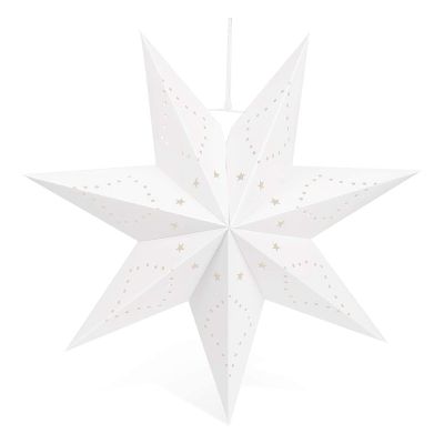 Hanging Paper 7 Pointed Star Lantern, Christmas Hanging Star Decorations for Christmas Wedding Birthday Decoration