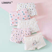 [B128] 3-12T Gift Girl Underwear Seamless Cotton Comfortable Pink Flower Lovely Teenager Boxer Panties