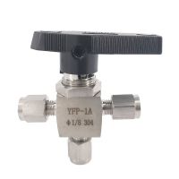 Ball valve 3 6 8 10 mm 1/8" 1/4" 3/8" 1/2" hard tube stainless steel 304 high pressure temperature acid proof 3 way ball valve