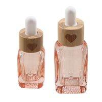 【YF】✳☢  Glass Dropper Bottle Transparent Pink Reusable Thick Storage for Hair Oils Perfume