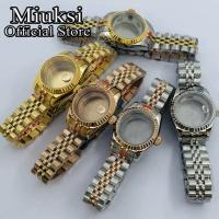 【YF】 Miuksi 26mm silver gold watch case sapphire glass black green dial fit NH05 NH06 movement