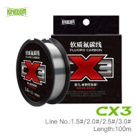 Kingdom CX3นุ่มเอ็นตกปลาฟลูออโรคาร์บอน100M 100% Monofilament ญี่ปุ่นเส้นใยผู้นำ &amp; หลักคาร์บอนจมสายตกปลา