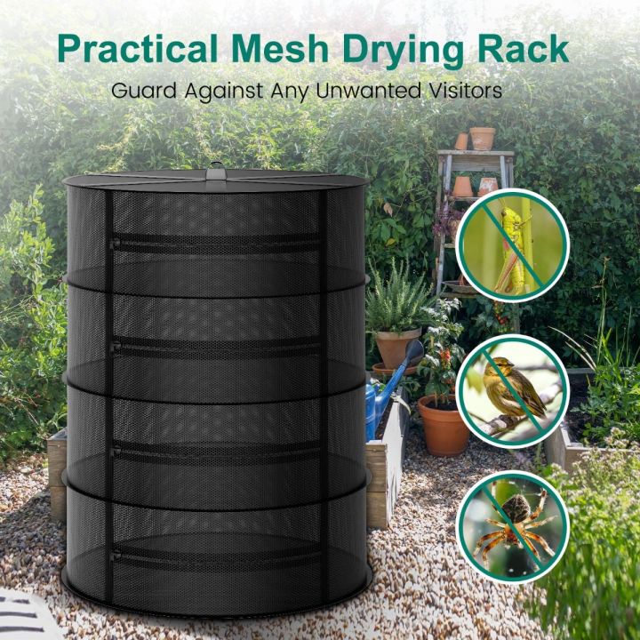 ส่งฟรี-mars-hydro-4-layer-mesh-herb-drying-rack-with-pruning-shear-ตาข่ายตากปลา-4-ชั้น-คอนโดตาข่ายตาก
