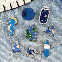 Cartoon Fashion Wishing Bottle Blueberry star Pins Brooch Badges for Man Accessories dropshipping