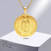 Vnox Gold Color Virgin Mary Pendant Necklaces for Men Women,Stainless Steel Metal Mother Mary Collar Religious Gifts Jewelry2023