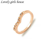 【♡Lovely girls house♡】แหวนเพชรรูปตัว V แบบเรียบง่ายแฟชั่นสไตล์เกาหลีสำหรับผู้หญิงเครื่องประดับของขวัญแหวนสีเงินสีทองสำหรับผู้หญิง
