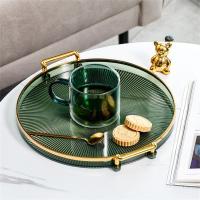 Round Storage Tray Home Living Room Coffee Table Tea Cup Storage Plate Acrylic Tray Aromatherapy Organizer Tray Home Decor Baking Trays  Pans