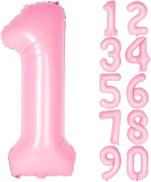 40 inch Pastel Pink Foil Number Balloon