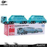 รถของเล่น1Pcs Takara Tomy Tomica No. 129 Ube Industries คู่ Trailer ยาวเหล็กรถบรรทุกหุ่นอัลลอย #129