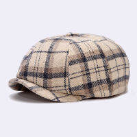 Male Plus Size Ivy Hat Big Head Man Felt Newsboy Cap Dad Leisure Beret Caps Winter Wool Flat Octagon Caps 55-60cm