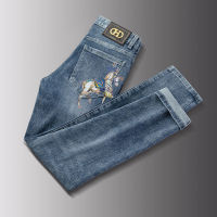 Light Color Jeans Men S Thin All Match Fashion Trousers