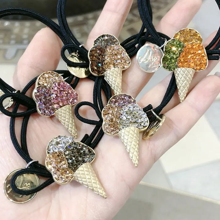 Online celebrity Flash Diamond Ice Cream Hair Rings Cute Girl Tie Hair Rope Leather Cover Tie Hair Rubber Band Headdress | Lazada PH Online celebrity Flash Diamond Ice Cream Hair Rings Cute Girl Tie Hair Rope Leather Cover Tie Hair Rubber Band Headdress | Lazada PH
