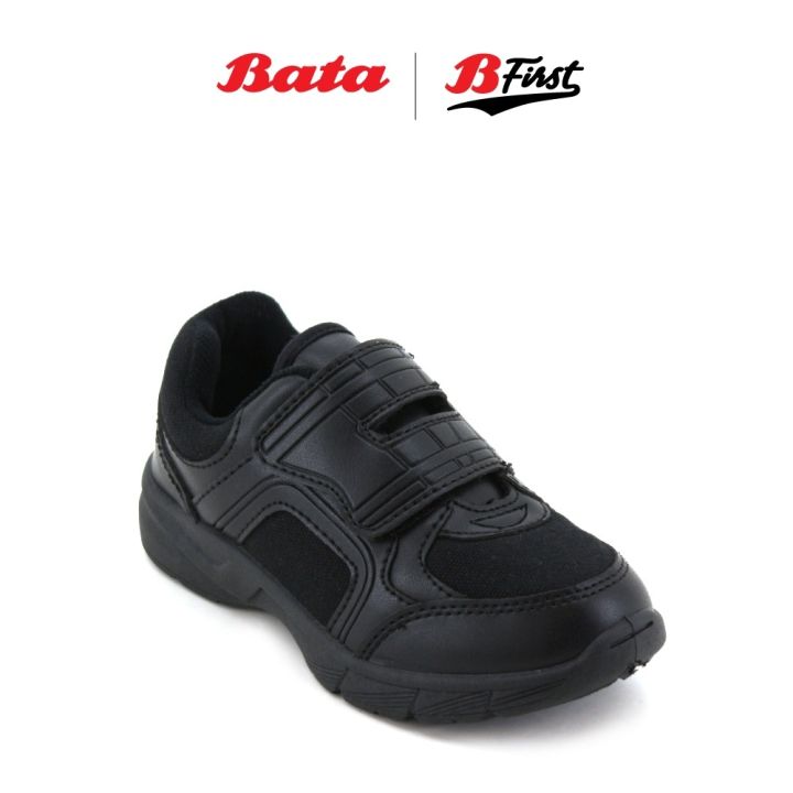 Bata B First Kasut Sekolah Hitam Sekolah Rendah Pvc Canvas Bata B