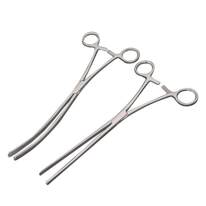 Stainless Steel Bowel Clamps Intestinal Forceps Straight Curved 16.5Cm
