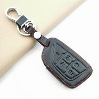 ▲ For Cadillac CT4 CT5 CT4-V C8 Corvette 2018 2019 2020 2021 Leather Remote Key Fob Cover Case Holder Shell Keychain Accessories