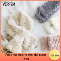 VERFZM SHOP ตุ๊กตาขนกระต่ายปลอม ผ้าพันคอแบบไขว้ สีทึบทึบ ที่คลุมไหล่ ที่อุ่นคอ ของใหม่ หนาขึ้น ผ้าพันคอตัดผ้าพันคอ ฤดูหนาวในฤดูหนาว