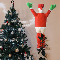 HJI ตุ๊กตาประดับคริสต์มาสปีนเขาตกแต่งซานต้าสำหรับอุปกรณ์ตกแต่งคริสต์มาส