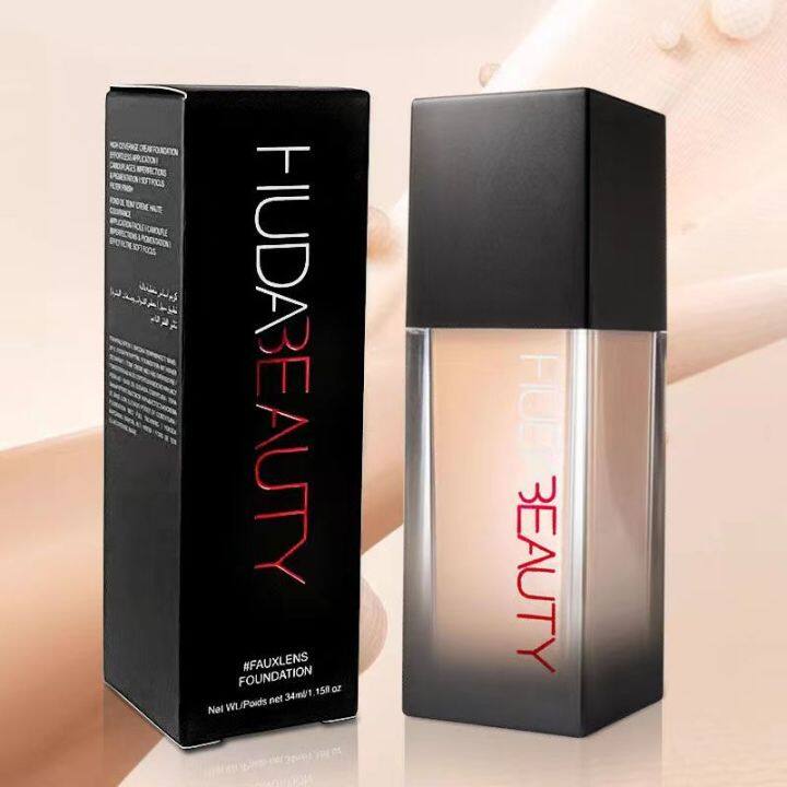 34ml-huda-flawless-liquid-foundation-matte-concealer-nourishing-long-lasting-facial-makeup-ปกปิดรูขุมขน-breathable-เครื่องสำอาง