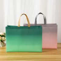 Non-woven Fabric Shopping Bag Grocery Bag Gradient Folding Bag Shopping Pouch Eco Bag Takeaway Bag Waterproof Storage Reusable