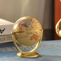 10/14Cm Retro Globe 360 Rotating Earth World Ocean Map Ball Antique Desktop Geography Learning Education Home School Decoration