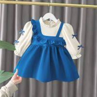 CUI YI SHOP 2022 New Fashionable Baby Fake Two-piece Childrens Puff Sleeve