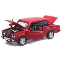 【On Sale】 รถของเล่น Mobil Musik ดึงถอยหลังโมเดลรถของเล่นอัลลอยด์คลาสสิก1/32 LADA 2106 Diecasts