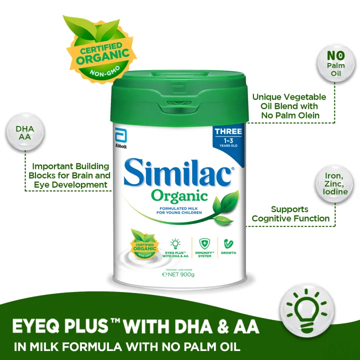 Similac Organic Milk Formula for Young Children - Stage 3 (1 - 3 Years) - 900g