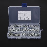 ☁☒✤ 110pcs 1 Box M3/M4/M5/M6/M8/M10 Sliding T Nuts Rivet Nut Four Claws Galvanized T-nut Set t-slot nut insert nut Fasten Connector