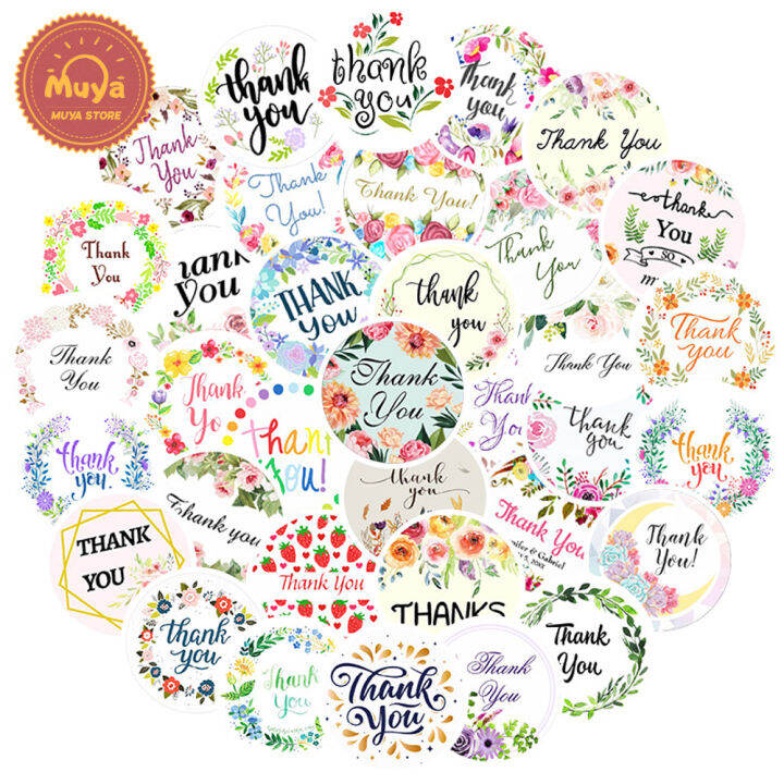 muya-50pcs-thank-you-stickers-waterproof-circular-seal-label-vinyl-stickers-for-gifts-packaging