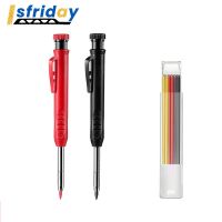 （QIQI tool）  SolidPencil ชุดที่มี6เติม BuiltSharpener หลุมลึกดินสอกลช่างไม้ Scriber เครื่องมืองานไม้ชง