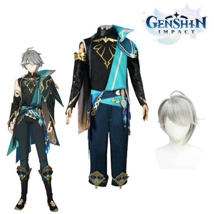 Genshin Impact Al Haitham Cosplay Costume Carnival Uniform Wig Anime ...