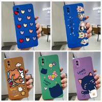 【Great. Cell phone case】 เคส M02 Samsung Galaxy A01 A02ลายอะนิเมะน่ารักขอบตรงป้องกันเลนส์กล้องสี่เหลี่ยมเคสโทรศัพท์ซิลิโคนนิ่มฝาครอบกันกระแทก