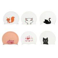 Silicone Swimming Cap Cartoon Cute Women Adults Swim Pool Waterproof Anti Slip Ear Protection Water Sports Swim Diving Hat Swim Caps