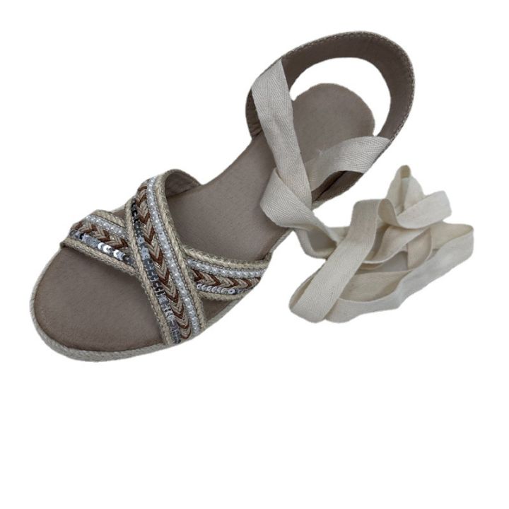 szhydz-รองเท้าแตะผู้หญิงผ้าแคนวาสแบบเปิดนิ้วรองเท้าหน้าร้อนสำหรับผู้หญิงเชือกปอรองเท้าโรมันถักสำหรับ2023