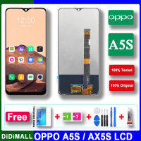 หน้าจอ LCD แท้6.2 "สำหรับ Oppo A5s AX5s,พร้อมกรอบชุดประกอบดิจิไทเซอร์หน้าจอสัมผัสสำหรับซ่อมหน้าจอ OppoA5s CPH1909,CPH1920