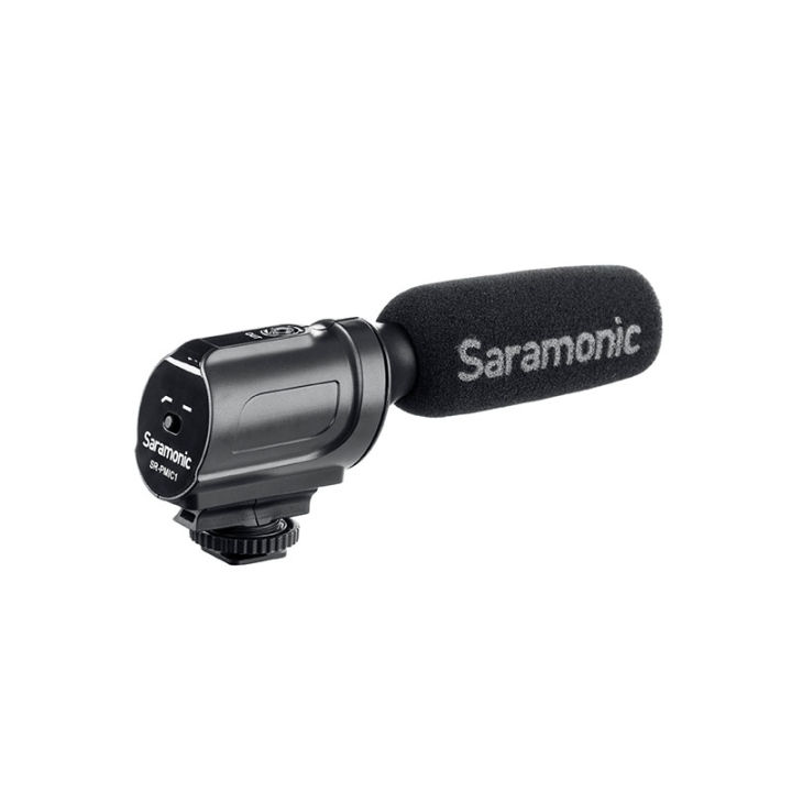 saramonic-ไมโครโฟน-shortgun-sr-pmic1-แจ็ค-3-5mm-trs-ตัวเมีย-ไม่ใช้แบตเตอรี่-ไมค์โมโนคอนเดนเซอร์-super-cardioid-ติดกล้อง