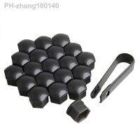 Black 20Pcs/Set 17mm Car Wheels Plastic Nuts with Screw Cap Removal Tools