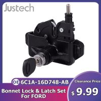 【ขาตั้งที่สะดวก】 Justech ใหม่ Bonnet ล็อคแอมป์; สลักครบชุดพร้อม2ปุ่มสำหรับ Ford Transit MK7 2006-2016 OE 6C1A-16D748-AB 1476762 4956236