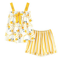 Summer Pajamas Womens Sleeveless Suspender Vest And Shorts Two-piece Set of Thin Spring Autumn Cute Home Clothes sleep lounge