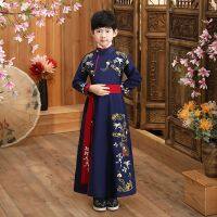 Hanfu เครื่องแต่งกายโบราณของเด็กผู้ชาย,เสื้อผ้า Master สไตล์จีนสำหรับฤดูร้อนเสื้อผ้าชั้นเรียนสูทสไตล์โบราณ