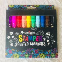 ปากกามาร์คเกอร์และสแตมเปอร์ กล่องละ 10 สี Smiggle Stamper Scented Markers Pack X10 ??