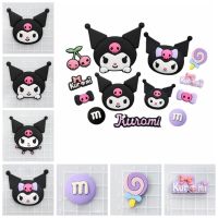 JDPOK 5pcs แพทช์พวงกุญแจ เครื่องประดับ DIY Kuromi แพทช์ตุ๊กตา3D อุปกรณ์เครื่องประดับอัญมณี น่ารักน่ารักๆ ตกแต่งด้วยการตกแต่ง อุปกรณ์เสริมรองเท้า