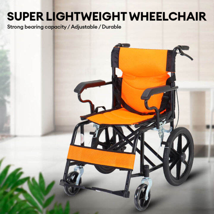 Warbase Lightweight Foldable Steel WheelChair For Home And Travel Lazada