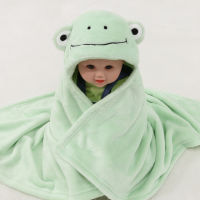 Baby Hooded Bath Towel Flannel Newborn Swaddle Wrap Cartoon Bear Spring Autumn Cloak Beach Bathing Blanket Sleeping Warm Quilt