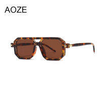 AOZE 2022 Fashion Cool Polygon Square Style Sunglasses Anti Blue Eyewear Vintage Women Men nd Design Sun Glasses Shades UV400