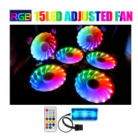 RGB fan 120mm set Adjusted 15LED pc fan controller cooler 12cm Computer game Case PC Cooling Fan quiet Remote fan sync led hub